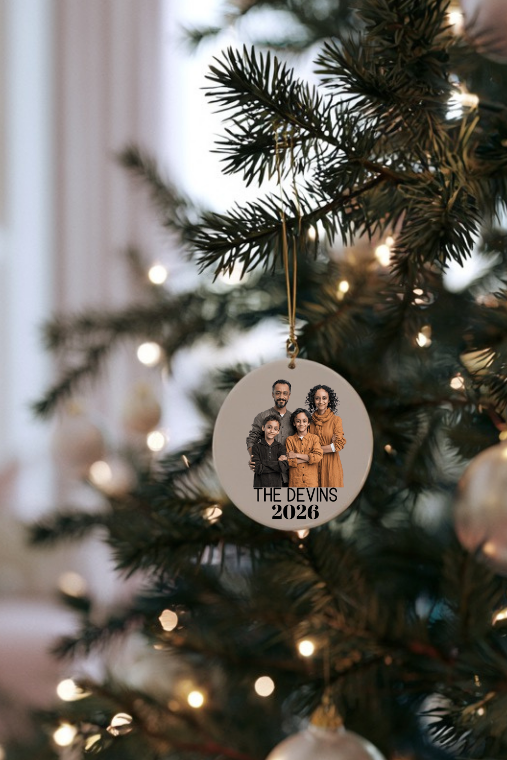 Personalized Family Photo Ornament | Custom Christmas Ornament with Photo | Ceramic Family Keepsake | Personalized Holiday Gift | Family Christmas Ornament