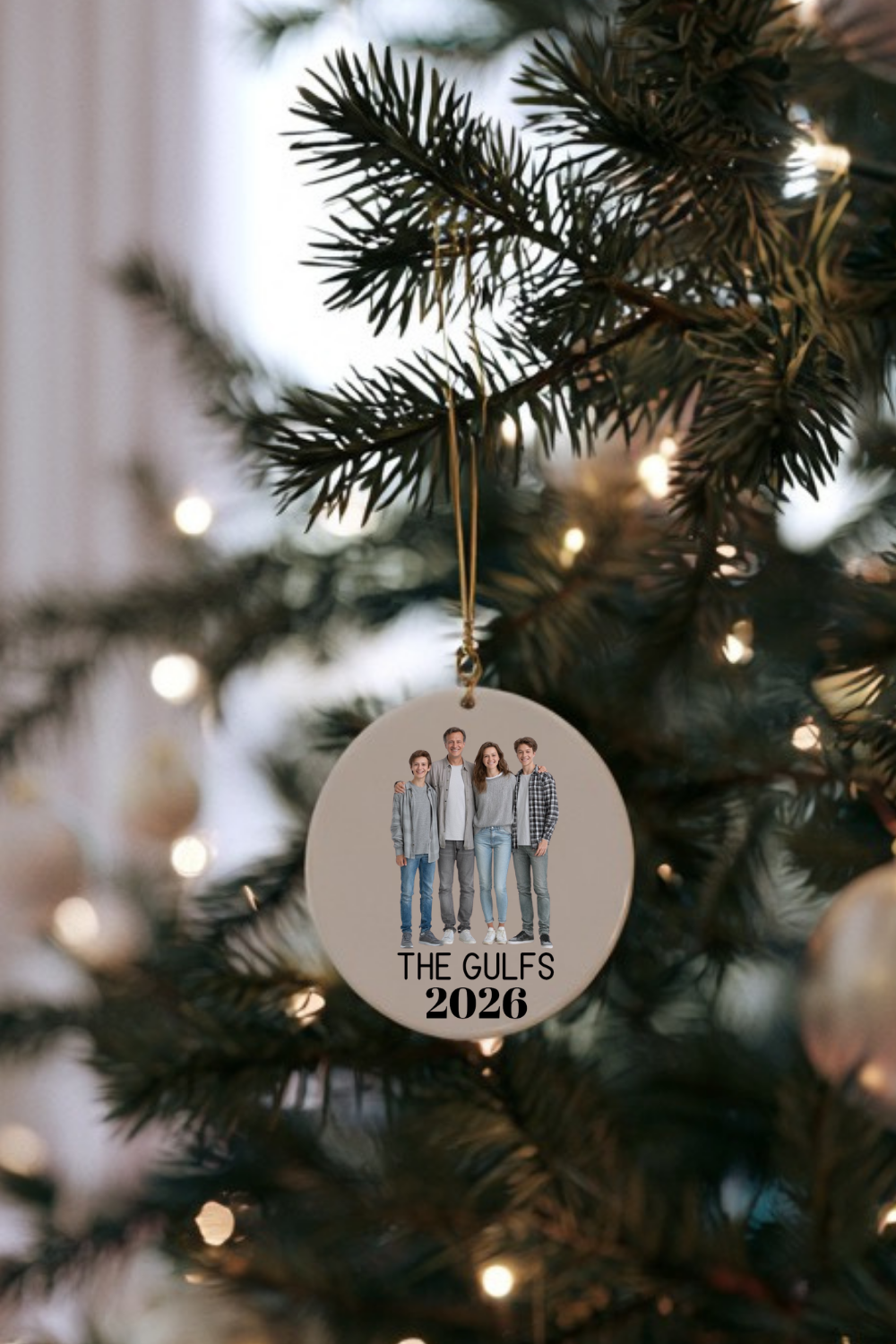Personalized Family Photo Ornament | Custom Christmas Ornament with Photo | Ceramic Family Keepsake | Personalized Holiday Gift | Family Christmas Ornament