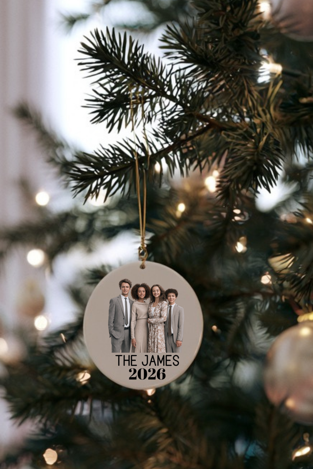 Personalized Family Photo Ornament | Custom Christmas Ornament with Photo | Ceramic Family Keepsake | Personalized Holiday Gift | Family Christmas Ornament