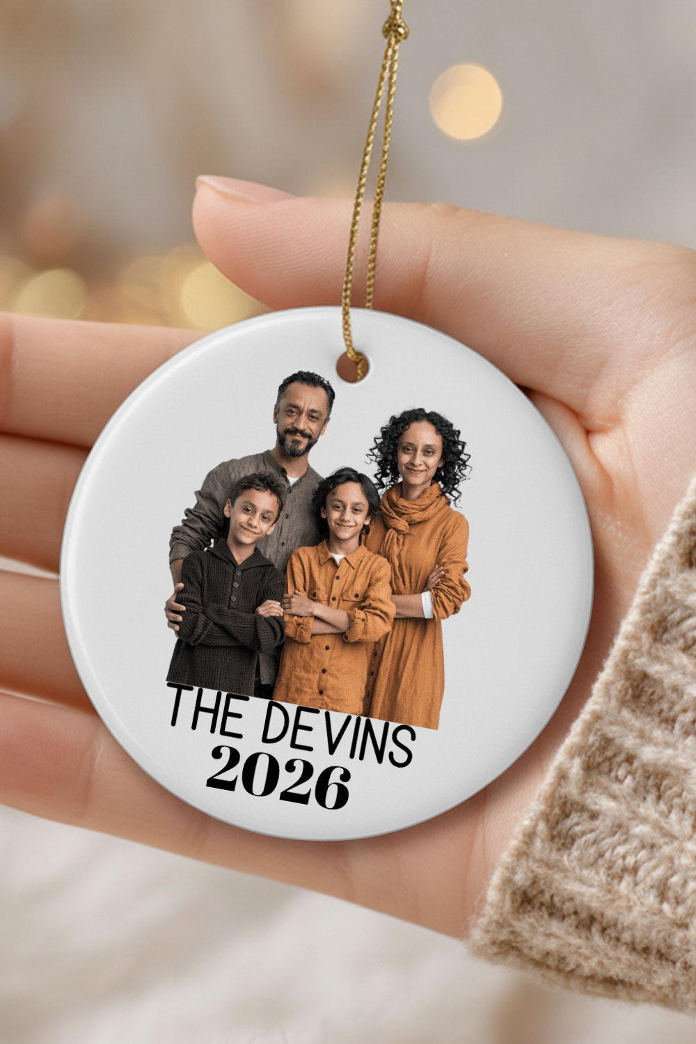 Personalized Family Photo Ornament | Custom Christmas Ornament with Photo | Ceramic Family Keepsake | Personalized Holiday Gift | Family Christmas Ornament