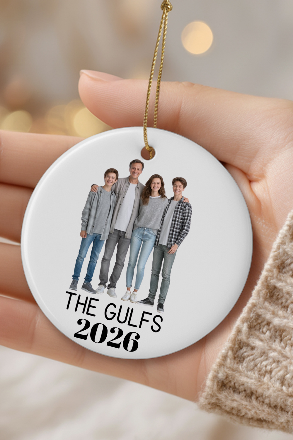 Personalized Family Photo Ornament | Custom Christmas Ornament with Photo | Ceramic Family Keepsake | Personalized Holiday Gift | Family Christmas Ornament