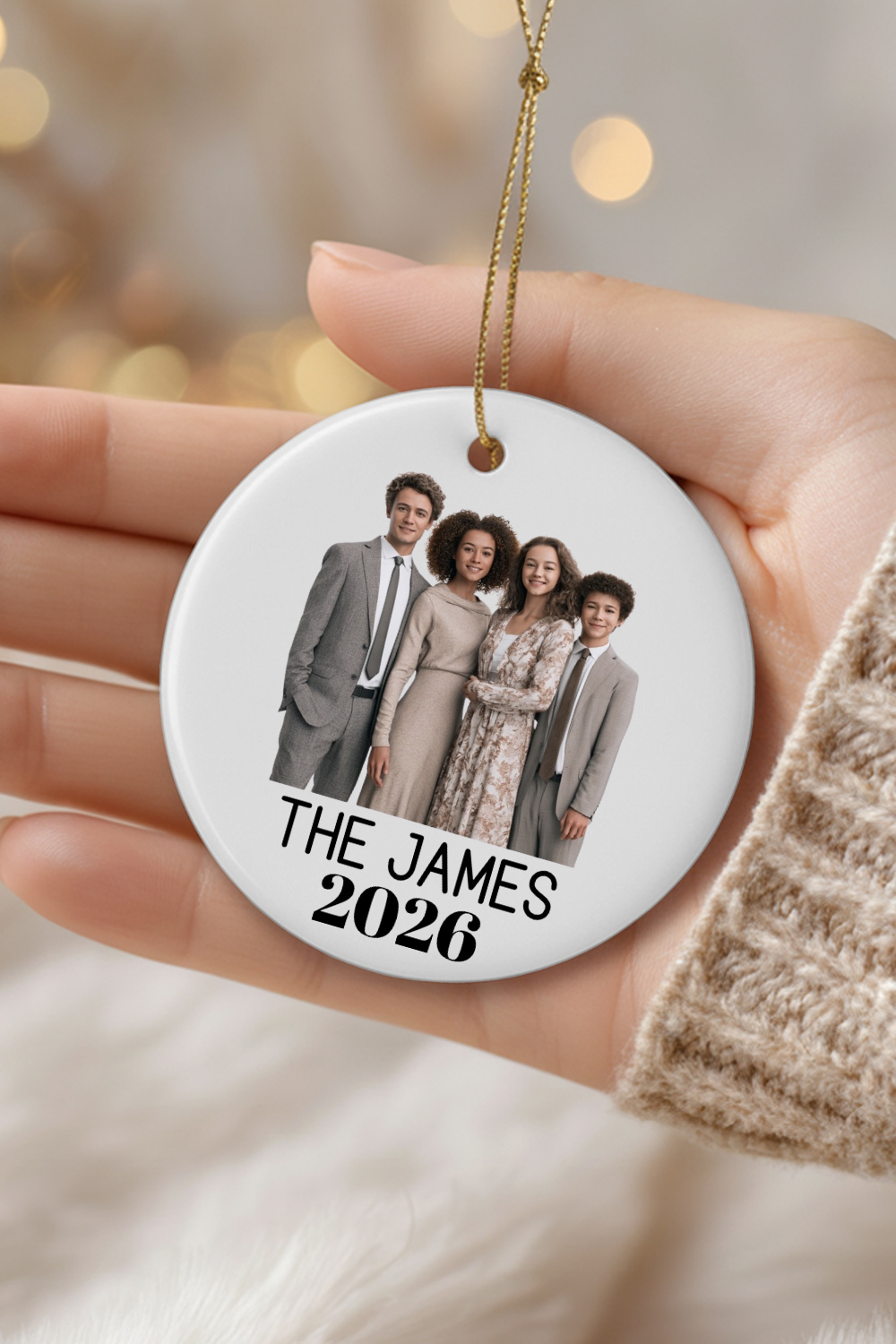 Personalized Family Photo Ornament | Custom Christmas Ornament with Photo | Ceramic Family Keepsake | Personalized Holiday Gift | Family Christmas Ornament