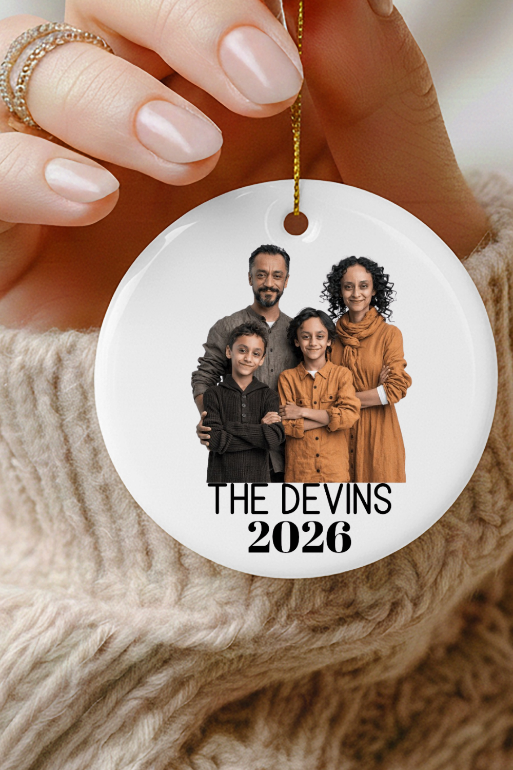 Personalized Family Photo Ornament | Custom Christmas Ornament with Photo | Ceramic Family Keepsake | Personalized Holiday Gift | Family Christmas Ornament
