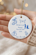 Personalized Engagement Ornament | First Christmas Engaged Ornament | Custom Couple Christmas Ornament | Engagement Gift | Proposal Keepsake | Ceramic Ornament