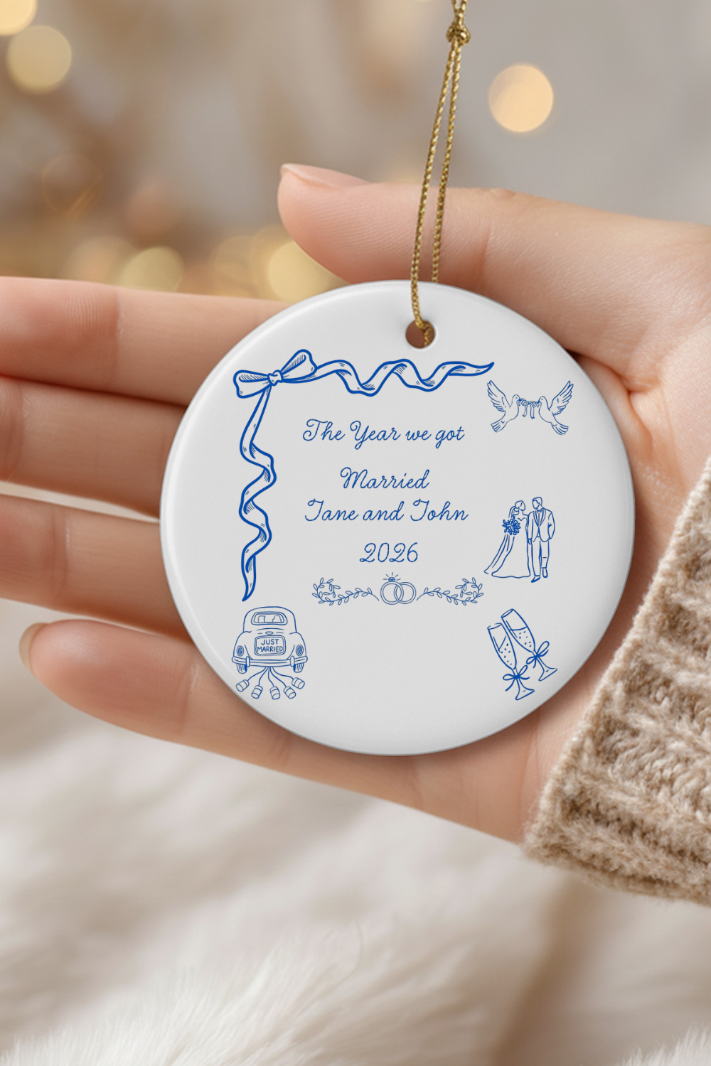 Personalized Wedding Ornament | The Year We Got Married Ornament | Custom Couple Christmas Ornament | First Christmas Married Gift | Newlywed Keepsake