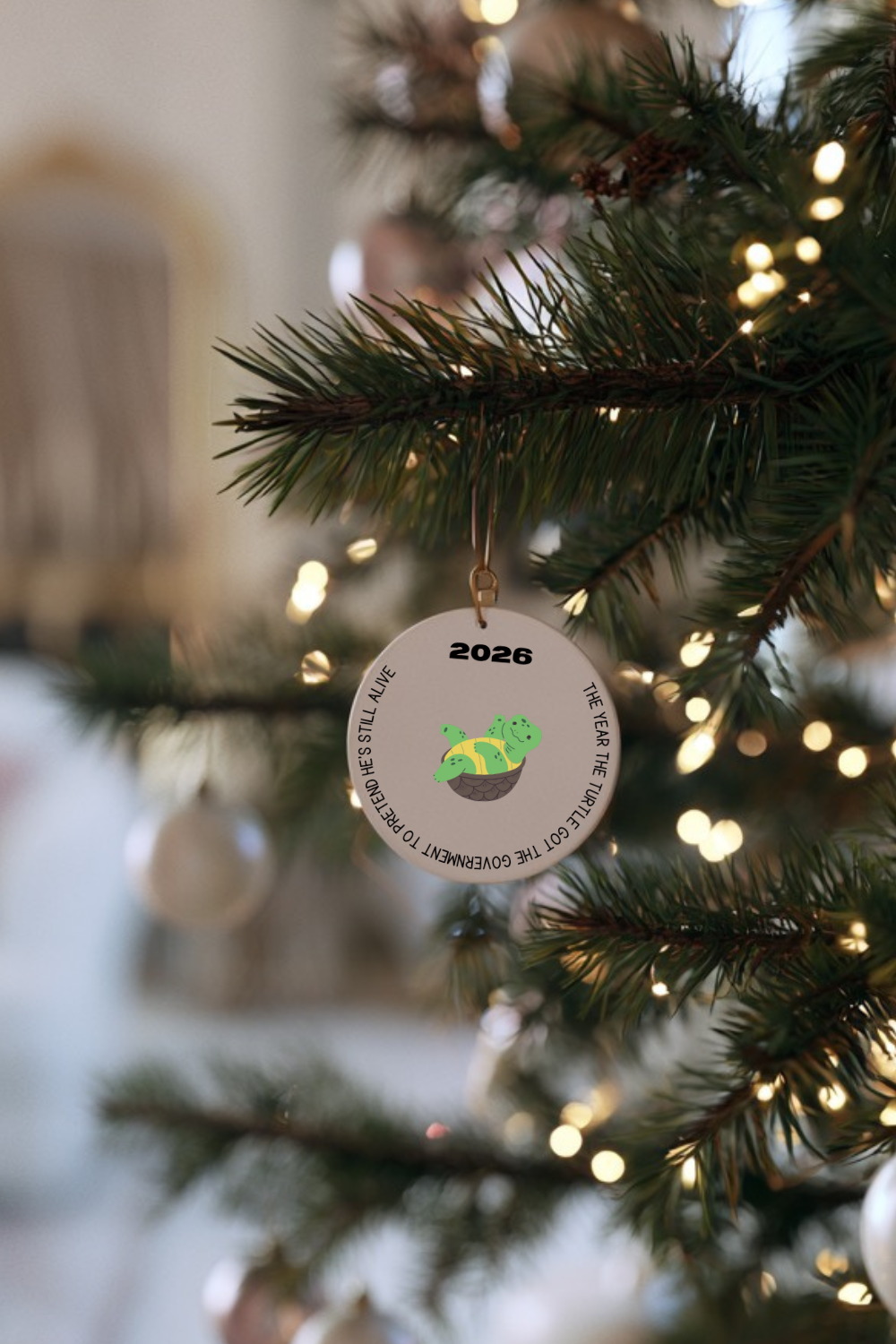 Funny Political Christmas Ornament 2026 | Collectible Ceramic Holiday Ornament | Limited Edition Political Satire Gift