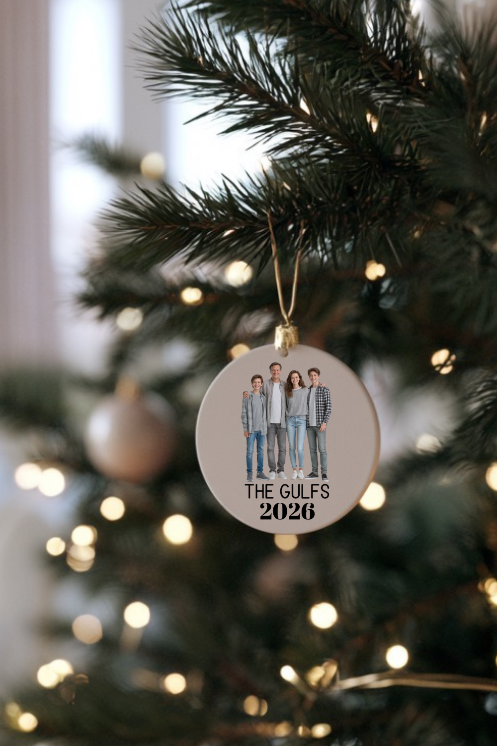 Personalized Family Photo Ornament | Custom Christmas Ornament with Photo | Ceramic Family Keepsake | Personalized Holiday Gift | Family Christmas Ornament