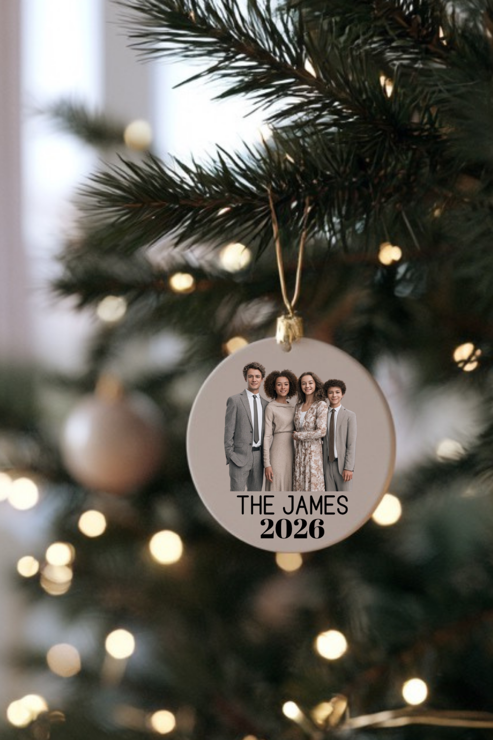 Personalized Family Photo Ornament | Custom Christmas Ornament with Photo | Ceramic Family Keepsake | Personalized Holiday Gift | Family Christmas Ornament