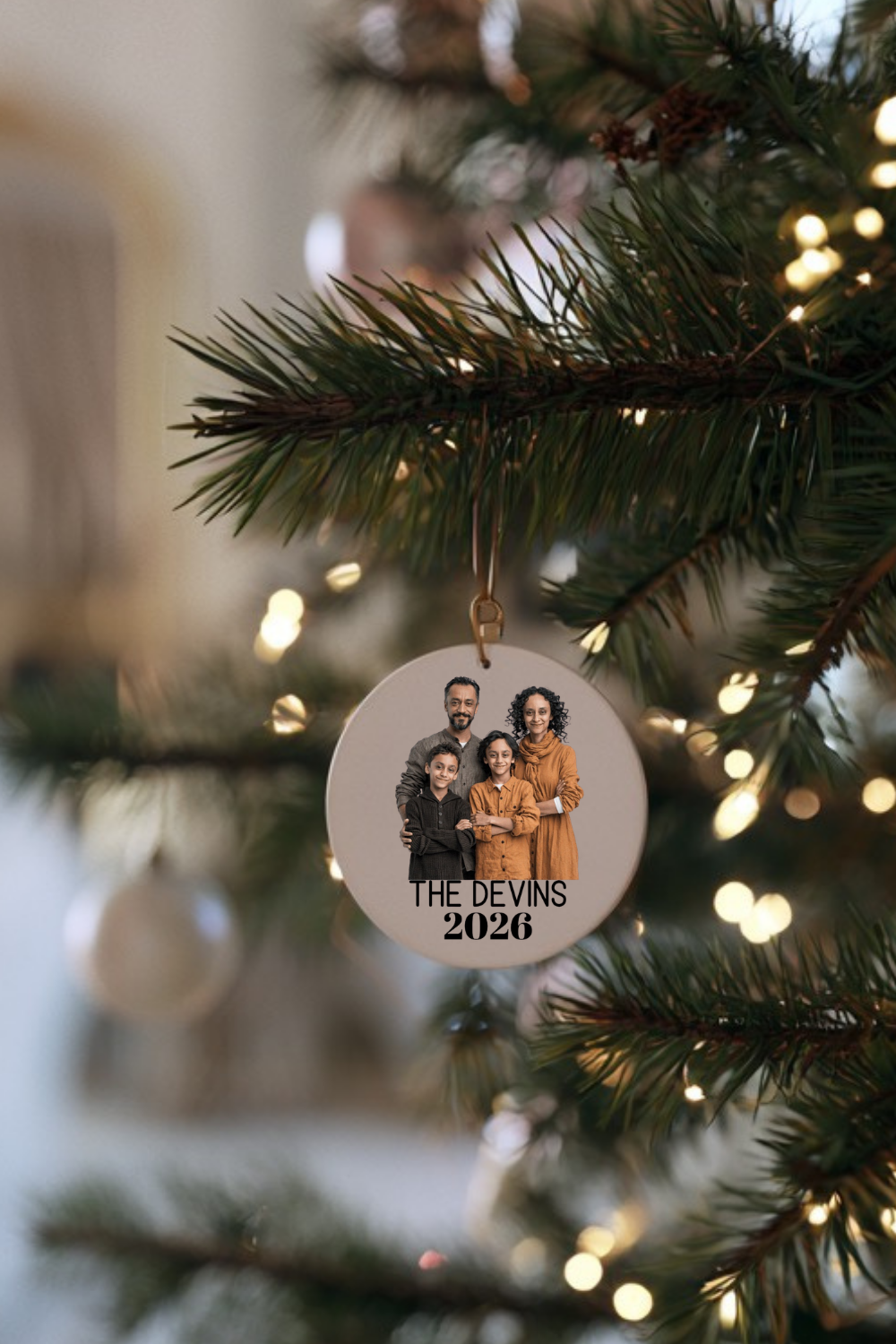 Personalized Family Photo Ornament | Custom Christmas Ornament with Photo | Ceramic Family Keepsake | Personalized Holiday Gift | Family Christmas Ornament