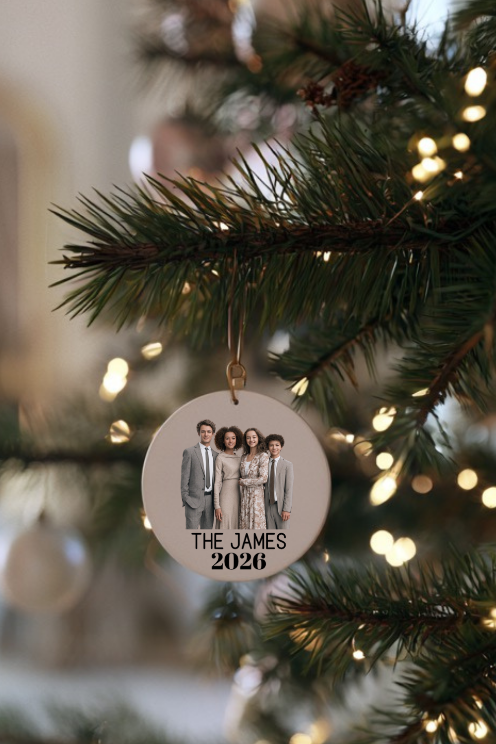 Personalized Family Photo Ornament | Custom Christmas Ornament with Photo | Ceramic Family Keepsake | Personalized Holiday Gift | Family Christmas Ornament
